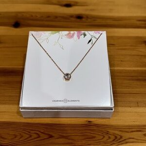 Rose Gold Necklace with Crystal Gem 💎